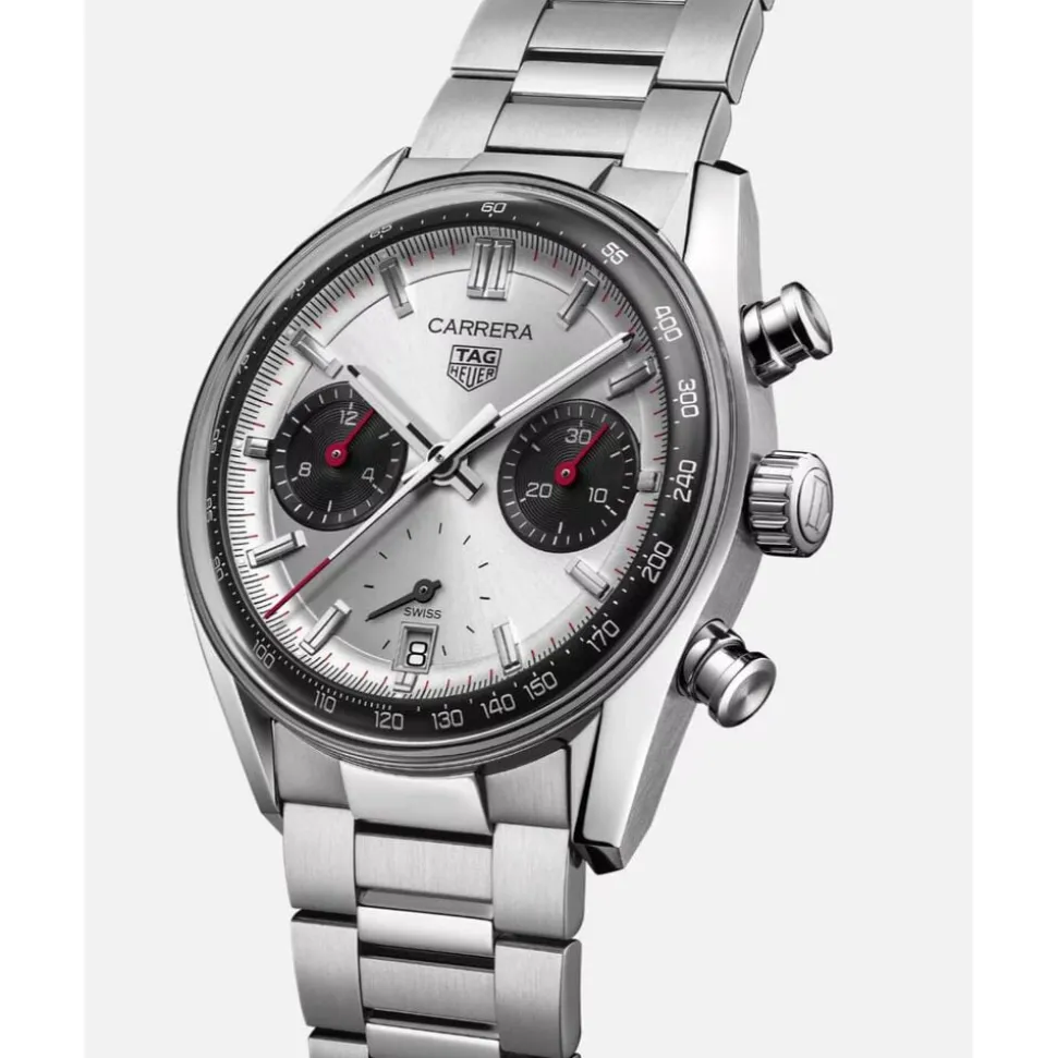 TAG Heuer Carrera Chronograph 39mm Silver Dial Stainless Steel Bracelet Watch