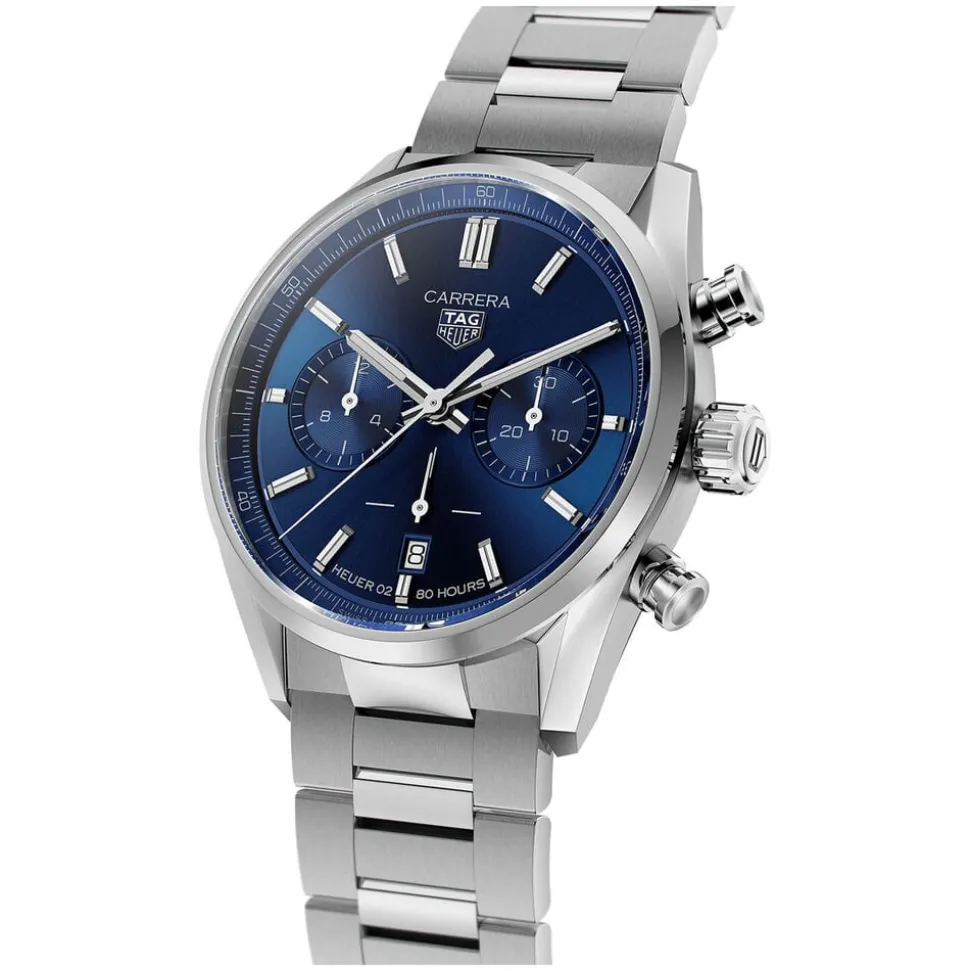 TAG Heuer Carrera Chronograph 42mm Blue Dial Stainless Steel Bracelet Watch