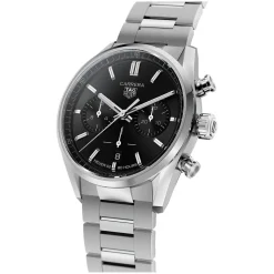TAG Heuer Carrera Chronograph 42mm Black Dial Stainless Steel Bracelet Watch