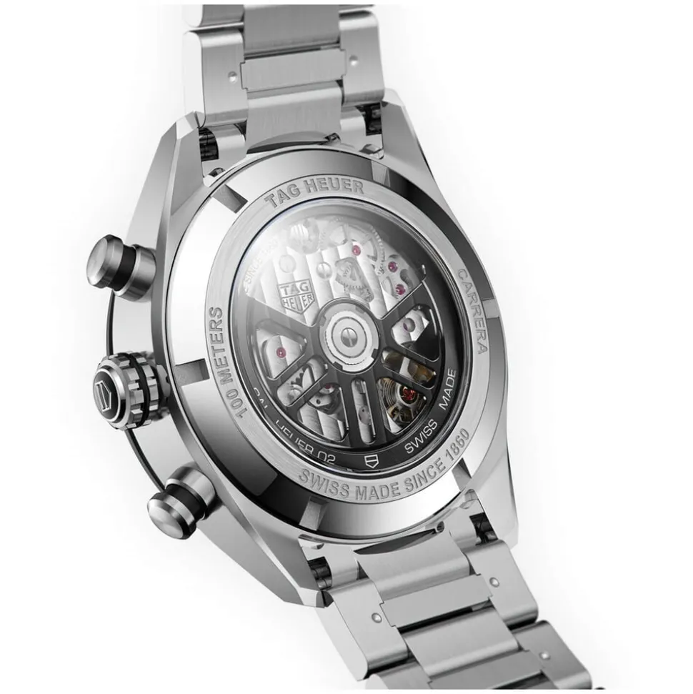 TAG Heuer Carrera Chronograph 44mm Black Dial & Bezel Stainless Steel Bracelet Watch