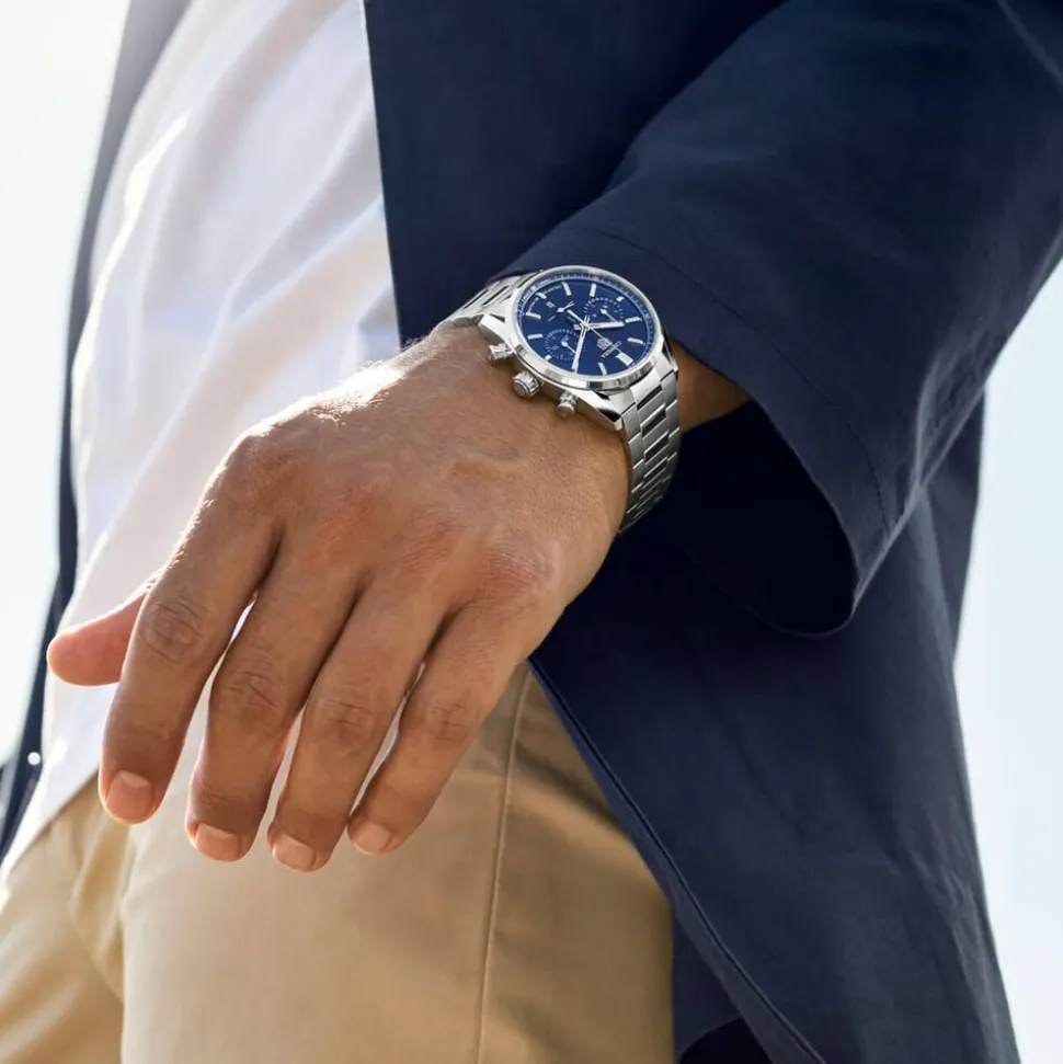 TAG Heuer Carrera Chronograph 42mm Blue Dial Stainless Steel Bracelet Watch