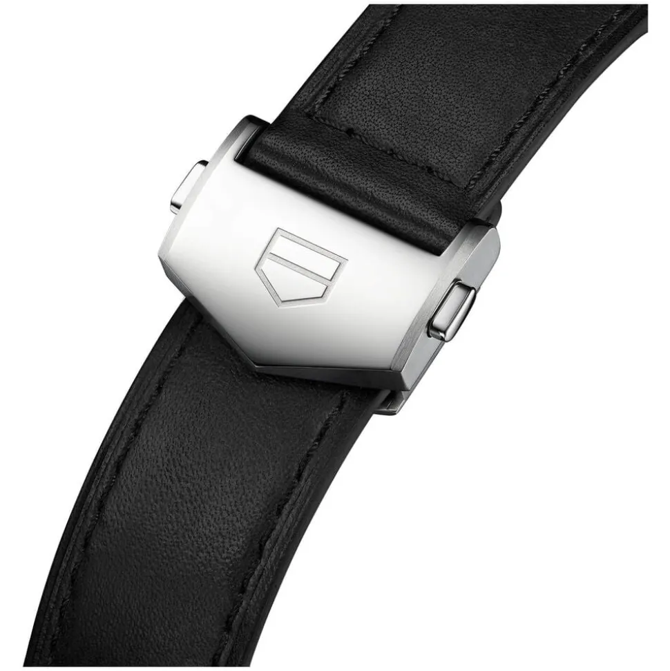 TAG Heuer Carrera Chronograph 39mm Black Dial Leather Strap Watch