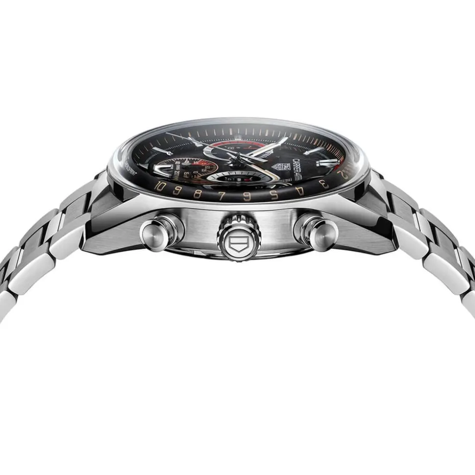 TAG Heuer Carrera Chronosprint X Porsche Rallye 42mm Black Dial Steel Bracelet Watch
