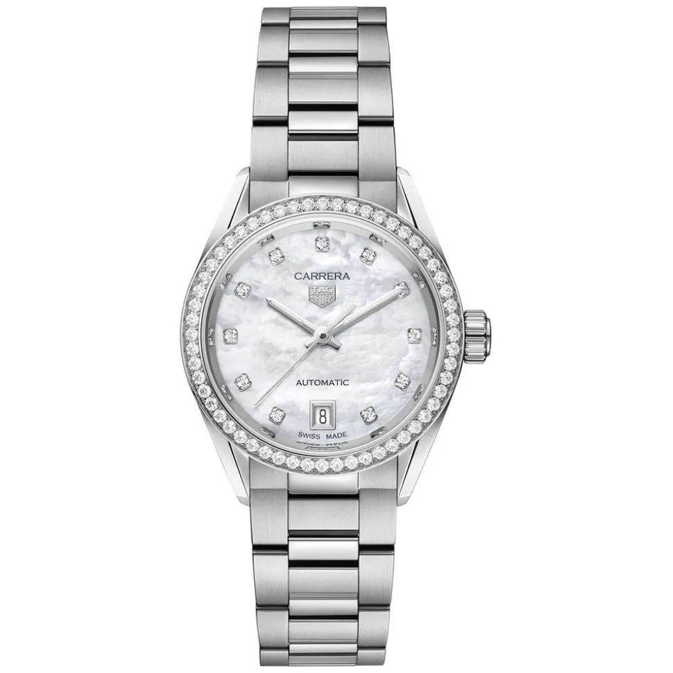 TAG Heuer Carrera Date 29mm Mother of Pearl Dial Stainless Steel Bracelet Watch