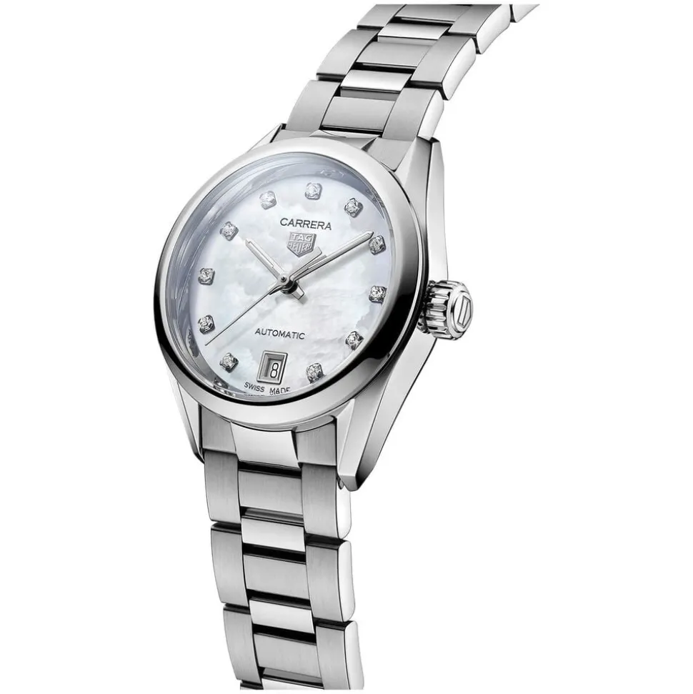 TAG Heuer Carrera Date 29mm Mother of Pearl Dial Stainless Steel Bracelet Watch