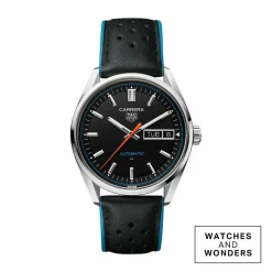 TAG Heuer Carrera Day-Date 41mm Black Dial Leather Strap Watch