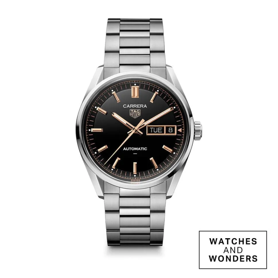 TAG Heuer Carrera Day-Date 41mm Black Dial Stainless Steel Bracelet Watch