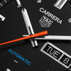 TAG Heuer Carrera Day-Date 41mm Black Dial Leather Strap Watch