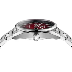 TAG Heuer Carrera Day-Date 41mm Smokey Red Dial Stainless Steel Bracelet Watch
