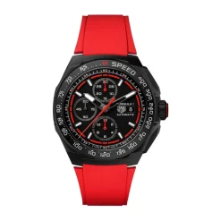 TAG Heuer Formula 1 Chronograph 44mm Black & Red Dial Red Rubber Strap Watch