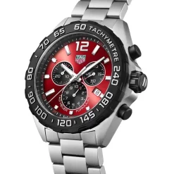 TAG Heuer Formula 1 Chronograph 43mm Red Dial Stainless Steel Bracelet Watch
