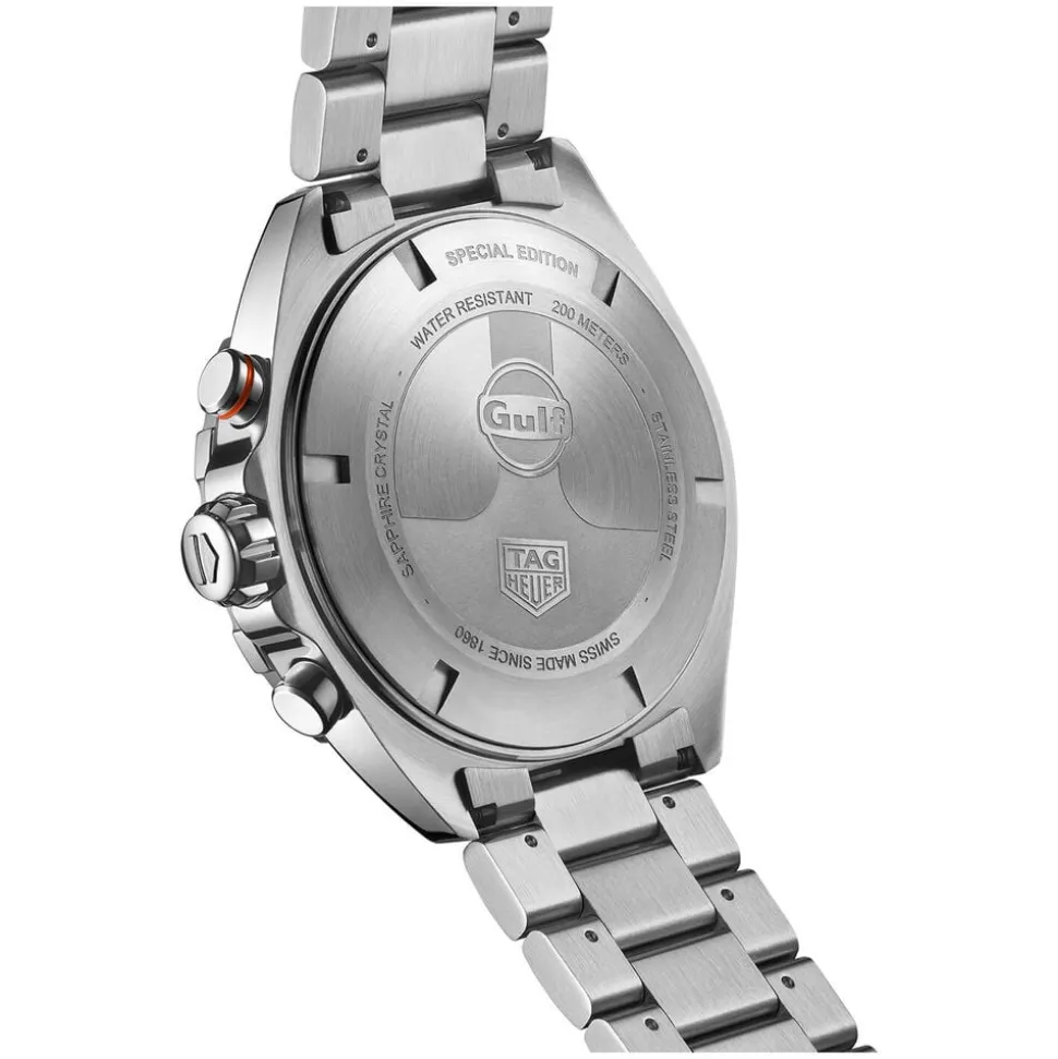 TAG Heuer Formula 1 Chronograph x Gulf 43mm Blue & Orange Dial Stainless Steel Bracelet Watch