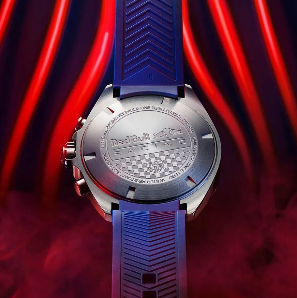 TAG Heuer Formula 1 Chronograph x Red Bull Racing 43mm Blue Dial Rubber Strap Watch