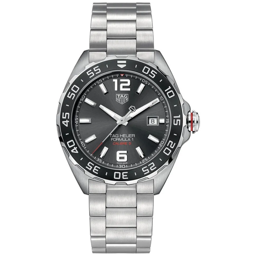 TAG Heuer Formula 1 Date 43mm Black Dial Ceramic Bezel Stainless Steel Bracelet Watch