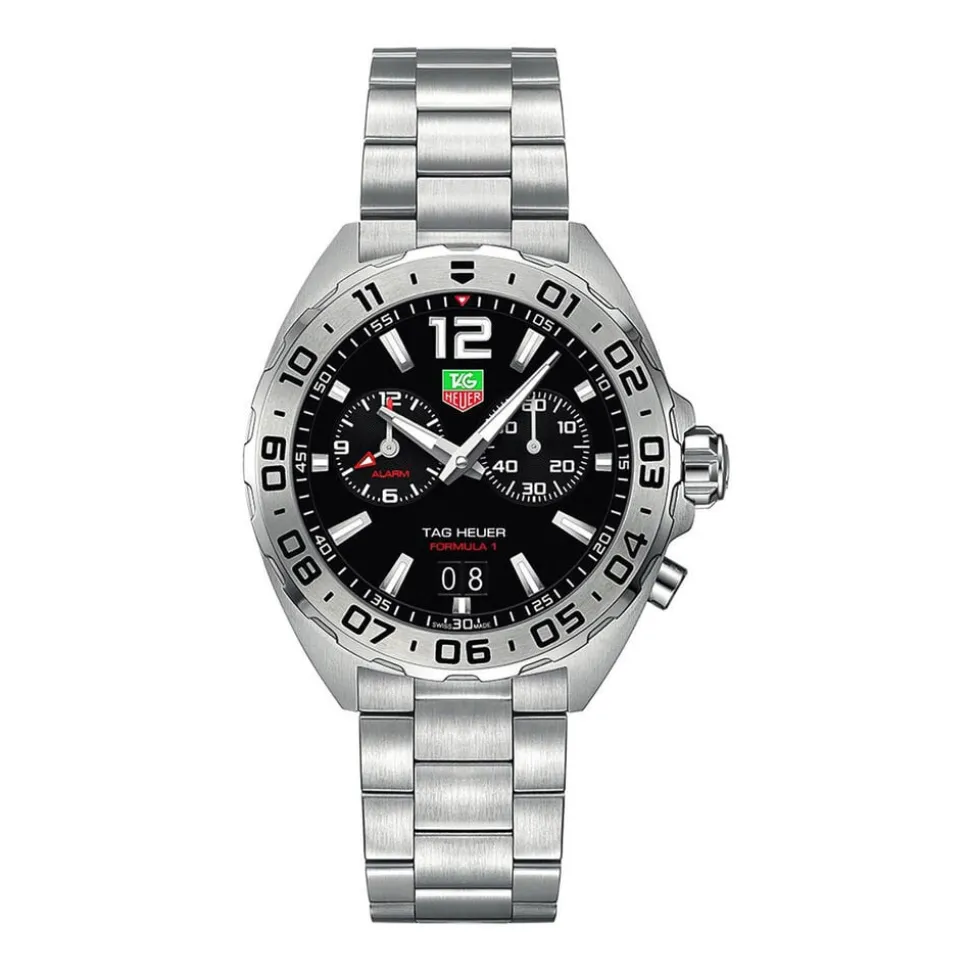 TAG Heuer Formula 1 Date 41mm Black Dial Alarm Stainless Steel Bracelet