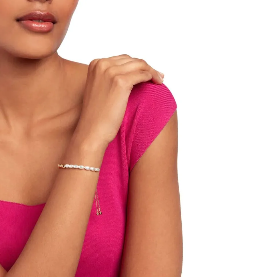 Ted Baker Inela Yellow Gold Plated Pearl Bead Bracelet