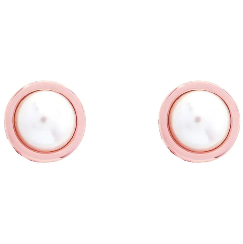 Ted Baker Sinaa Rose Gold Gold Plated Pearl Stud Earrings