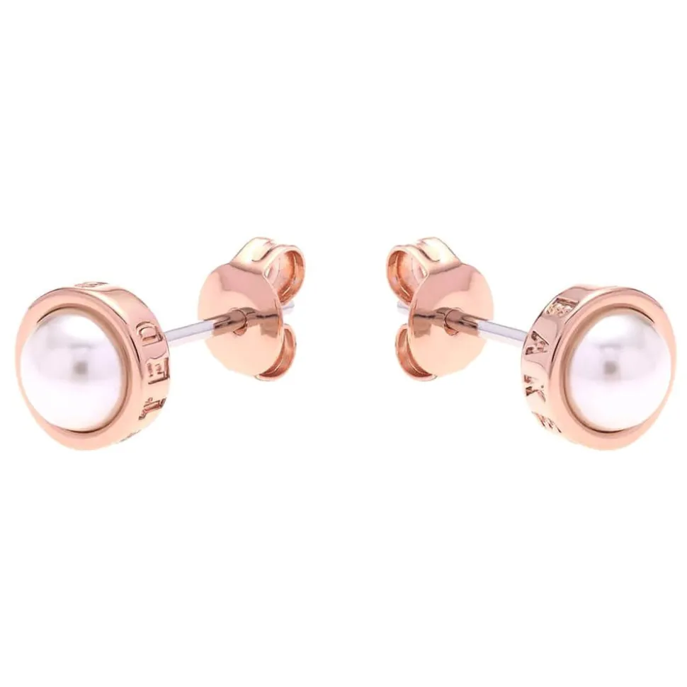 Ted Baker Sinaa Rose Gold Gold Plated Pearl Stud Earrings