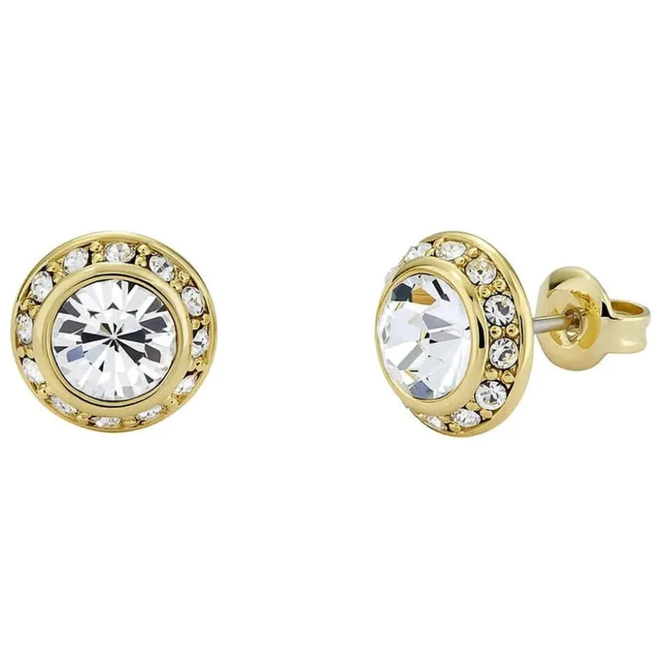 Ted Baker Soletia Yellow Gold Plated Solitaire Sparkle Crystal Round Stud Earrings