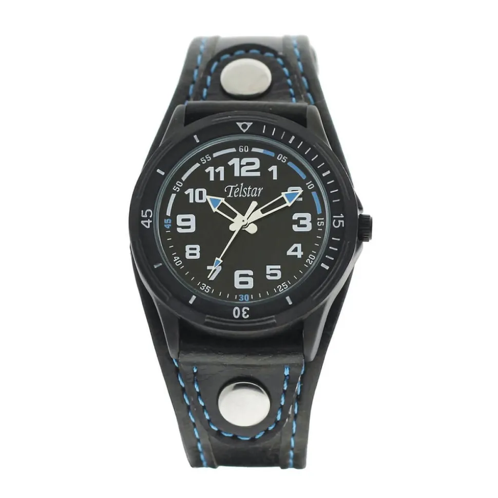 Telstar Black Dial Cuff Strap Boys Watch