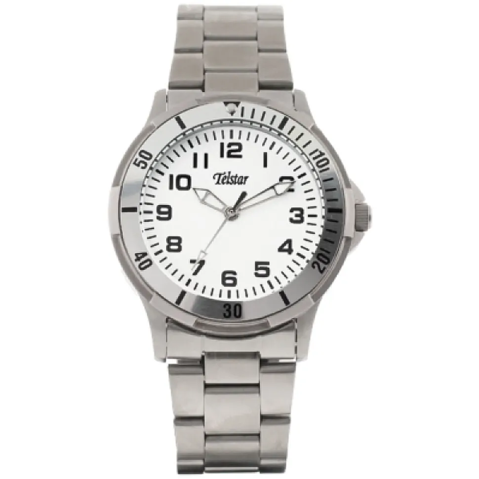 Telstar Boys 36mm White Dial Steel Case Bracelet Watch