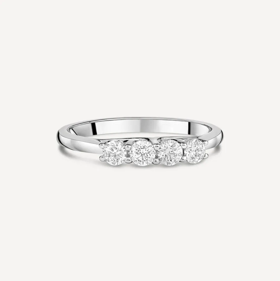 The Tulip Setting 18ct White Gold with 4 Stone 0.40 Diamond Ring