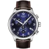 Tissot Chrono Xl 45mm Blue Dial Brown Leather Strap Watch