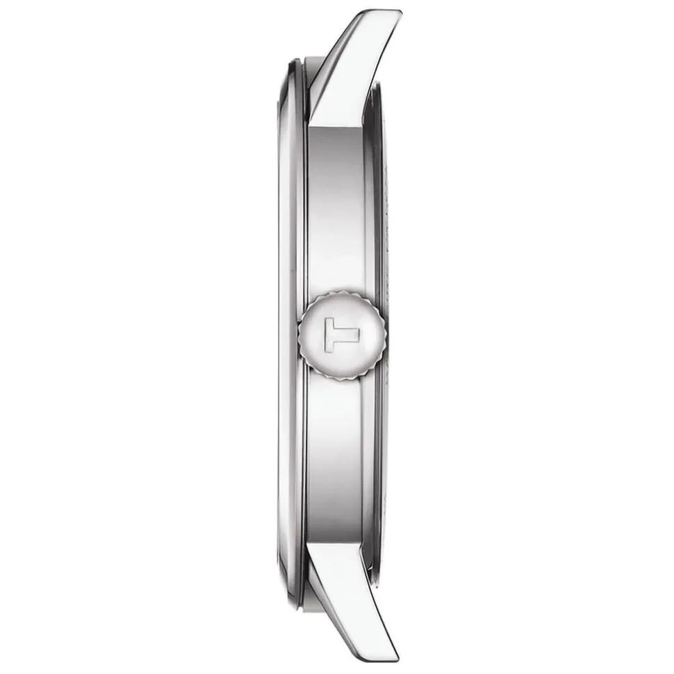 Tissot Classic Dream 42mm White Dial Roman Numerals Steel Case Brown Strap Watch