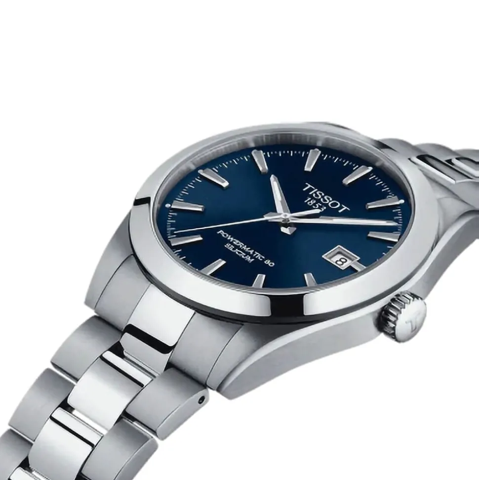 Tissot Gentleman Auto 40mm Blue Dial Steel Case Bracelet Watch