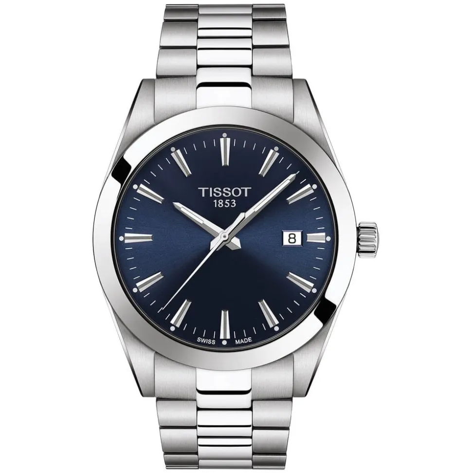 Tissot Gentleman 40mm Blue Dial Steel Case Bracelet Watch