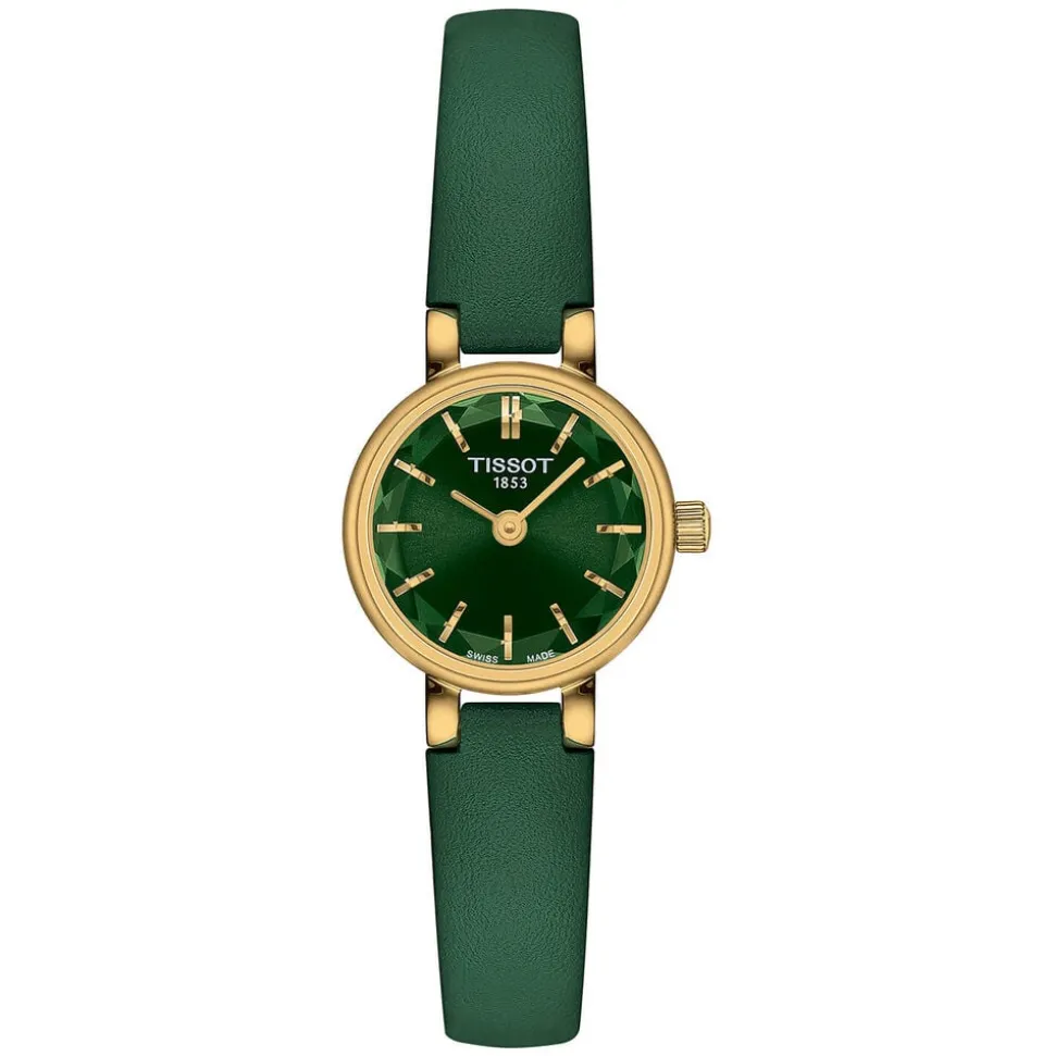 Tissot Lovely Round 19.5mm Green Dial & Strap Faceted Glass Watch