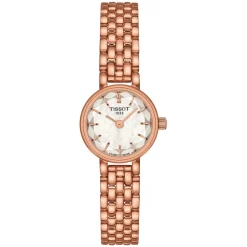 Tissot Lovely Round 19.5mm Rose Gold Bracelet Faceted Glass Watch