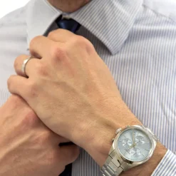 Tissot PR 100 Chronograph 40mm Ice Blue Dial Steel Bracelet Watch