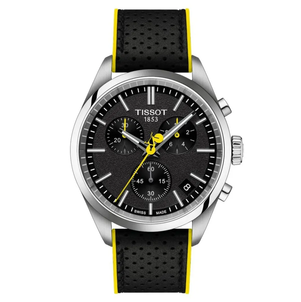 Tissot PR 100 Tour De France Chronograph 40mm Black Dial Steel Bracelet Watch