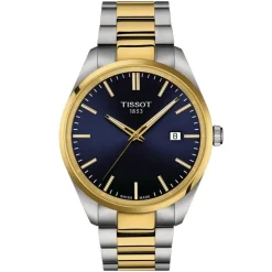 Tissot PR100 40mm Blue Dial Yellow Gold & Steel Case Watch