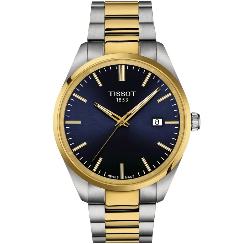 Tissot PR100 40mm Blue Dial Yellow Gold & Steel Case Watch