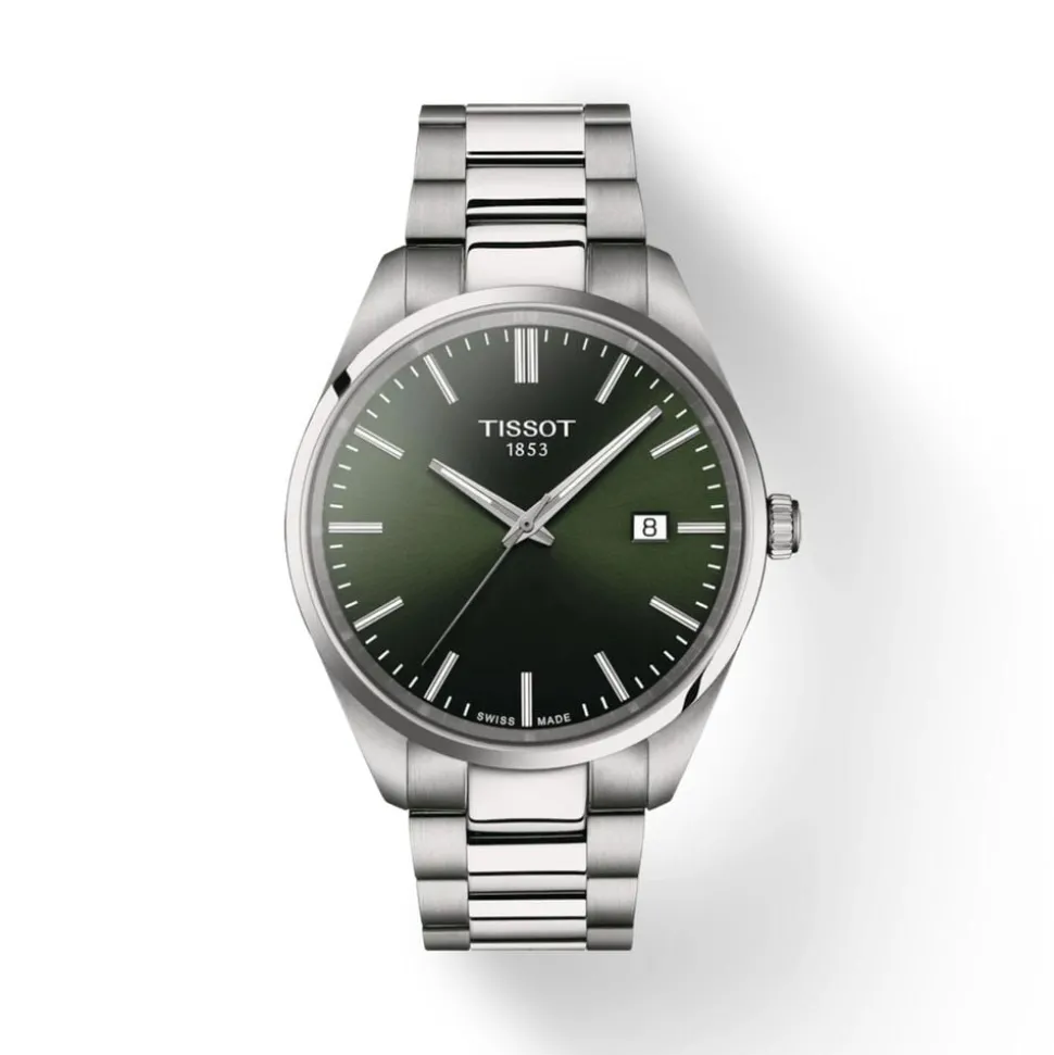 Tissot PR100 40mm Green Dial Steel Bracelet Watch