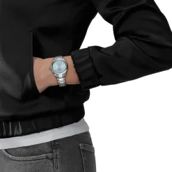 Tissot PR100 34mm Ice Blue Dial Steel Case Bracelet Watch