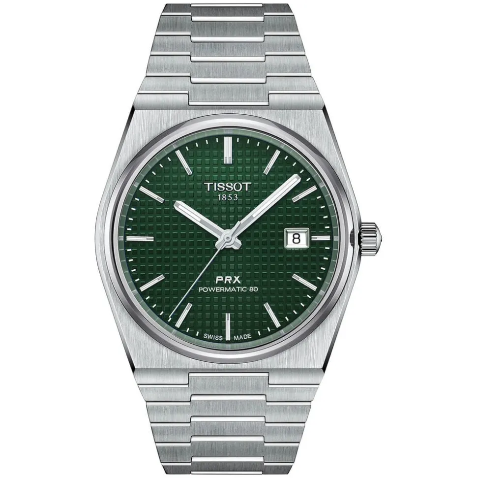 Tissot PRX Powermatic Auto 40mm Automatic Green Dial Steel Case Bracelet Watch