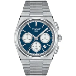 Tissot PRX Chronograph 42mm Automatic Blue Dial Steel Case Bracelet Watch
