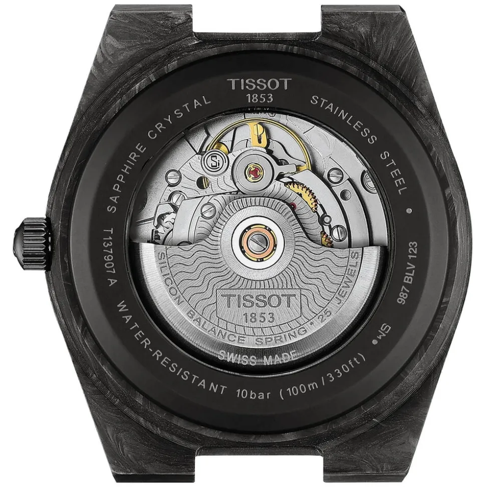 Tissot PRX Powermatic 80 40mm Black Dial Carbon Case Rubber Strap Watch