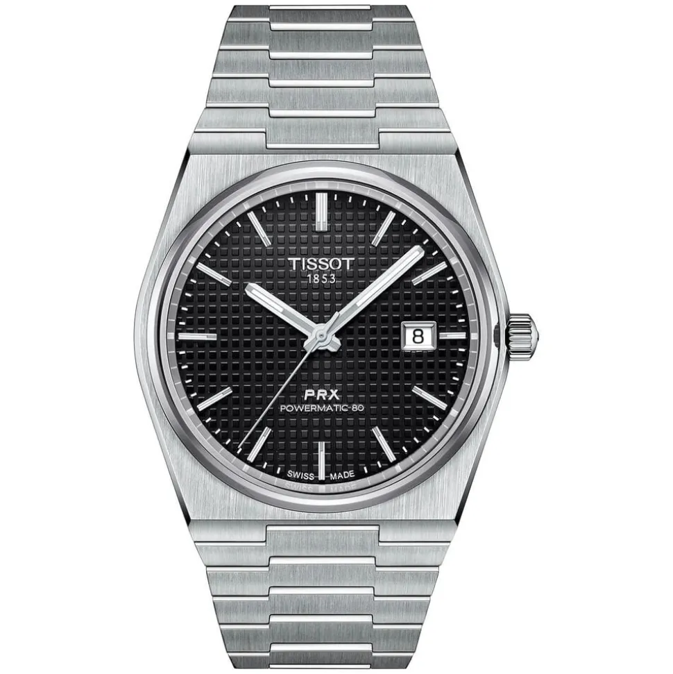 Tissot PRX Powermatic 40mm Automatic Black Dial Steel Case Bracelet Watch