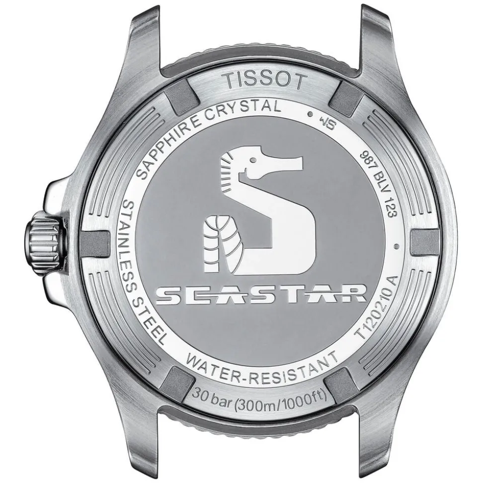 Tissot Seastar 1000 35.5mm Quartz White Dial Steel Case Steel & White Rubber Bracelet Set Watch