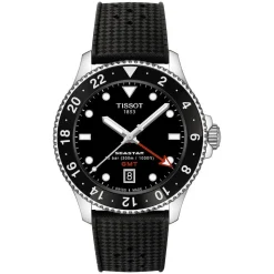 Tissot Seastar 1000 Quartz GMT 40mm Black Dial & Bezel Rubber Strap Watch
