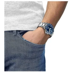 Tissot Seastar Powermatic 80 43mm Blue Dial Steel Case Bracelet Watch