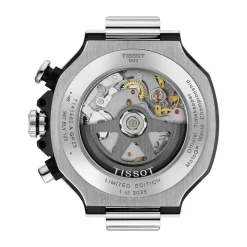 Tissot T-Race MotoGP Automatic Chronograph 45mm Transparent Dial Black Rubber Strap Watch