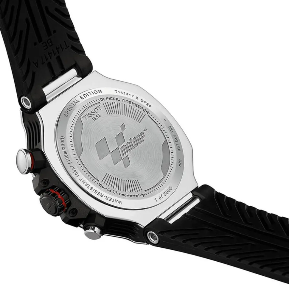 Tissot T-Race MotoGP Quartz Chronograph 45mm Dark Grey Dial Black Rubber Strap Watch