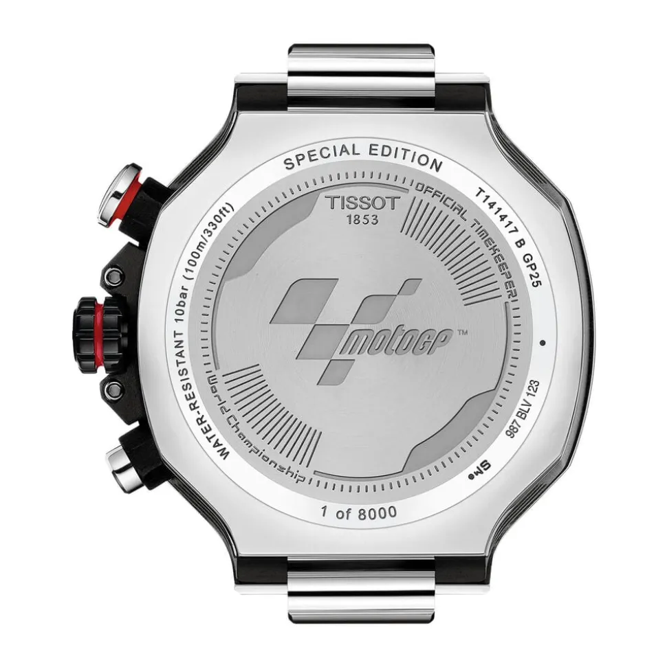 Tissot T-Race MotoGP Quartz Chronograph 45mm Dark Grey Dial Black Rubber Strap Watch
