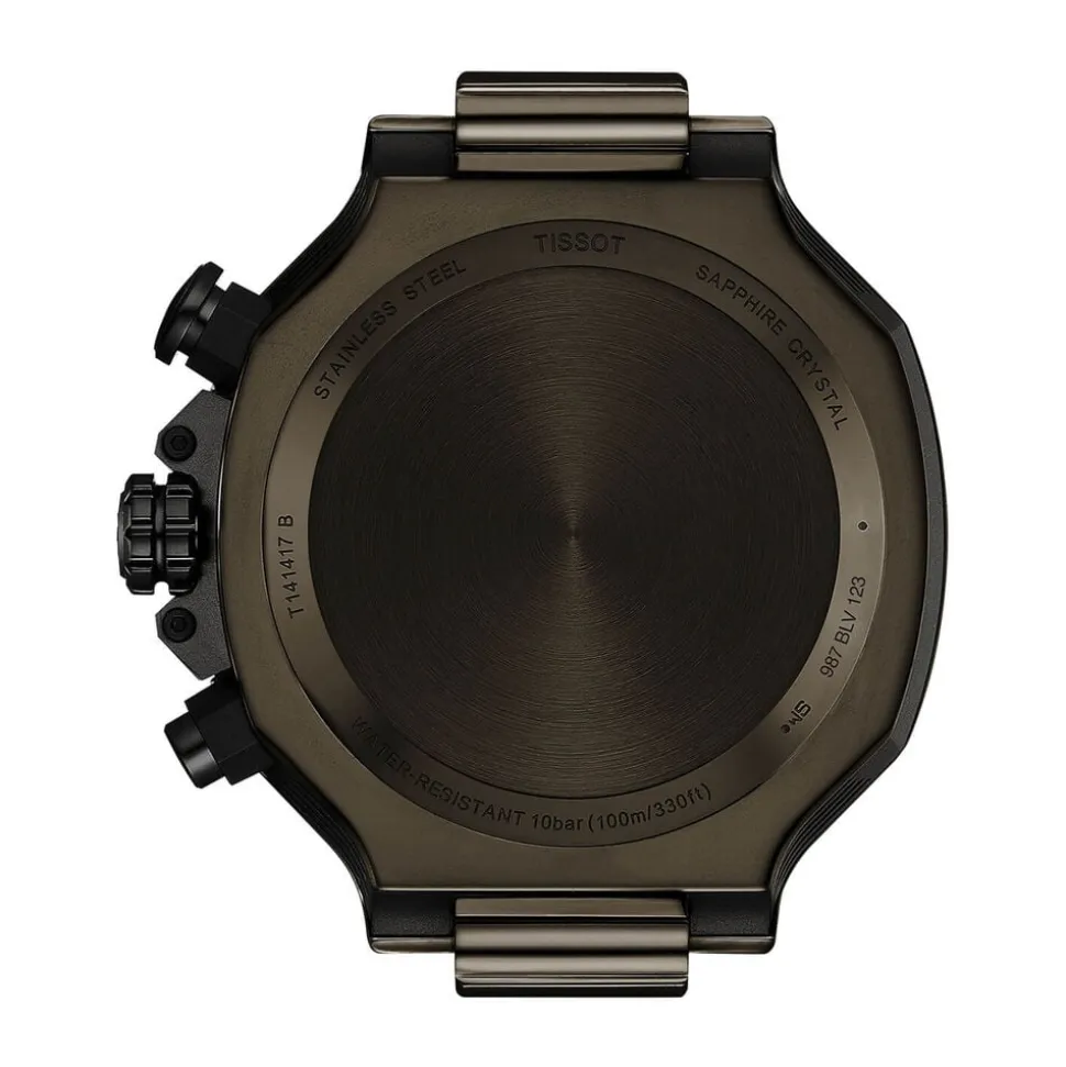 Tissot T-Race Quartz Chronograph 45mm Dark Grey Dial Khaki Rubber Strap Watch