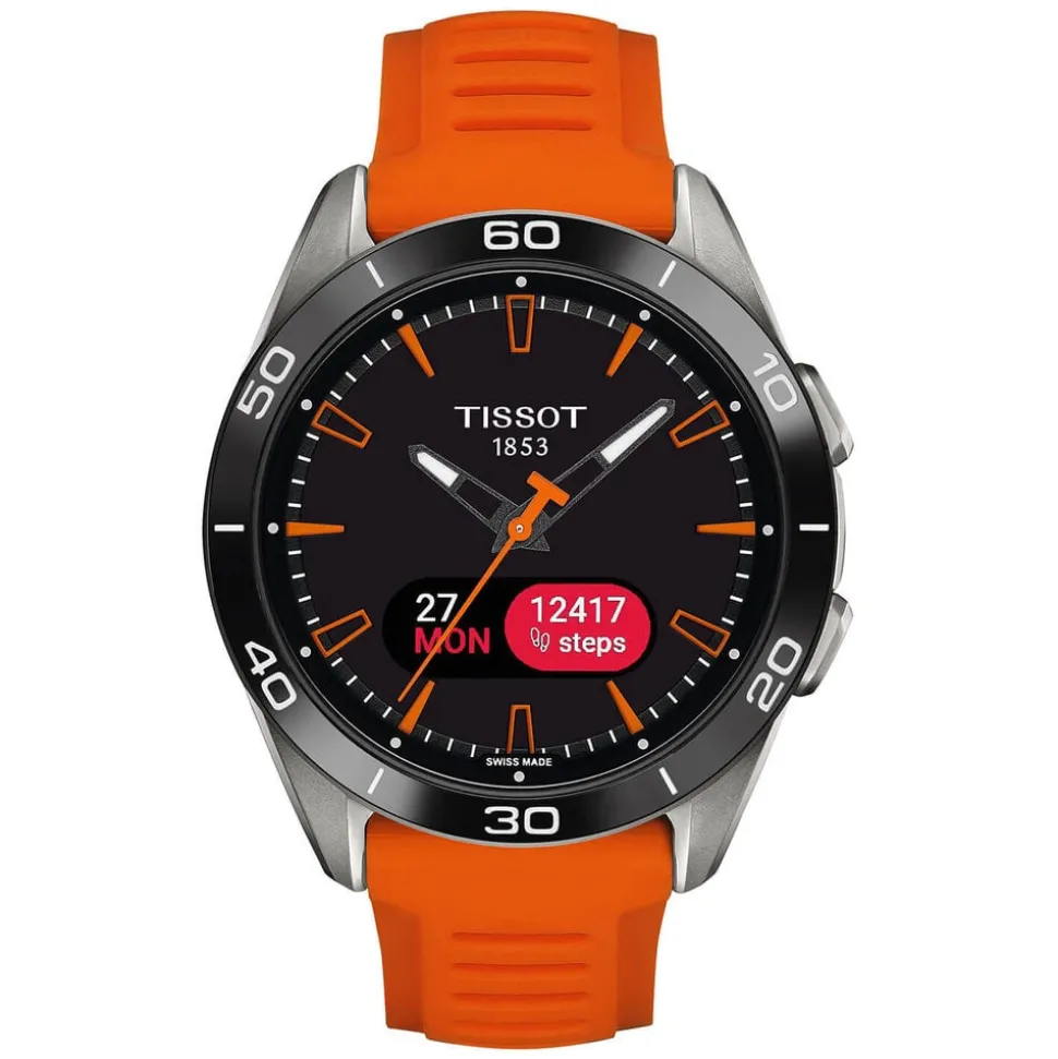 Tissot T-Touch Connect Sport 43.75mm Black Dial Orange Rubber Strap Watch